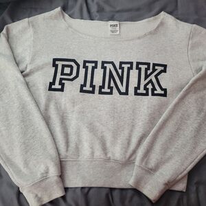 PINK Victoria secret light gray sweatshirt
